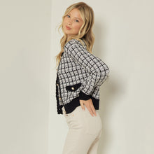 Plaid collared long sleeve button front jacket
